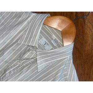 Vintage VALENTINO Men's Striped Shirt Long Sleeve w Pocket